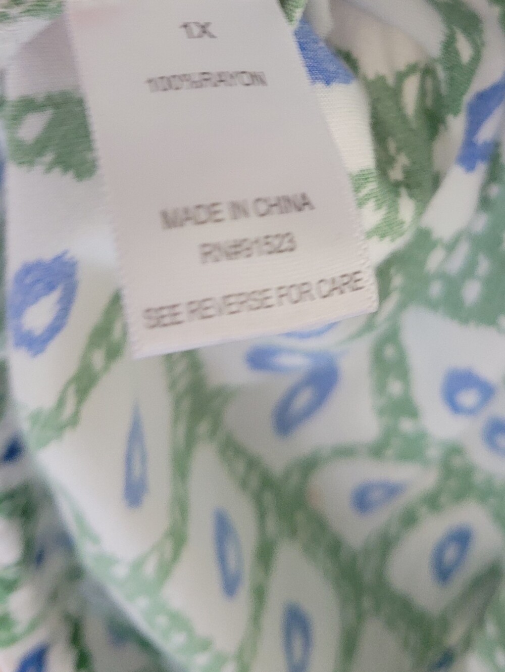 Jaclyn Intimates 1X Green & Blue Geometric Button-Front Pajama Set - Picture 2 of 9
